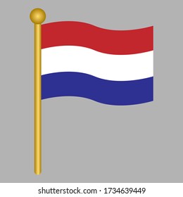 Netherland flag vector design illustration isolated in grey color.