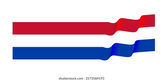 Netherland flag waving style. Vector illustration. 