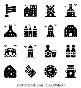 
Netherland Landmark Solid Icons Pack 