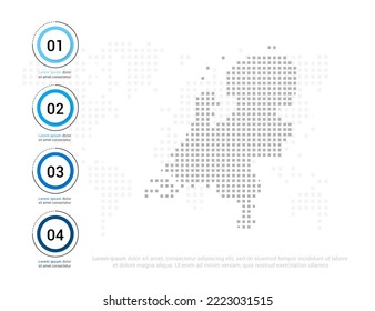 Mapa holandés de puntos grises para presentación. Concepto creativo para infografía.