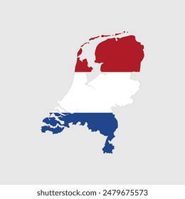 Netherland Map with Flag Vector