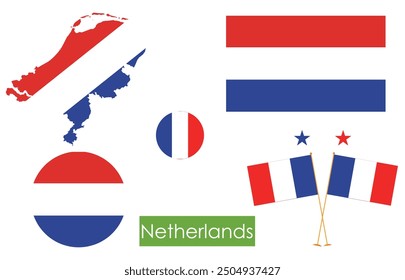 Netherland Map Flag Vector illustration 