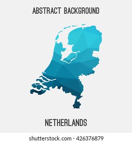 Netherland map in geometric polygonal style. Abstract tessellation,modern design background. Vector illustration EPS8