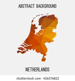 Netherland map in geometric polygonal style.Abstract tessellation,modern design background. Vector illustration EPS8
