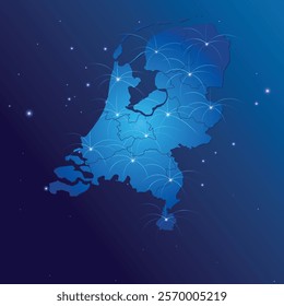 Netherland map world internet network