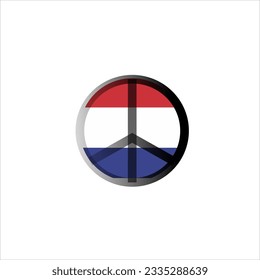 Netherland peace logo with gradation black frame