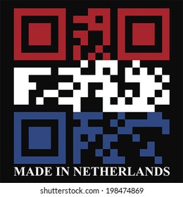 Netherland QR code flag, vector