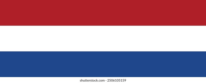 Netherland rectangular flag vector design and illustration , National Horizontal flag vector design ,