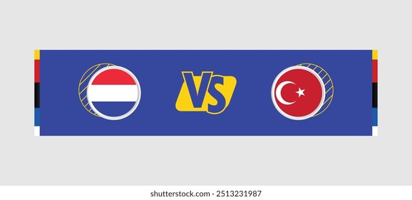 Netherland vs Turkey soccer design banner template