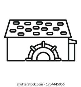 Netherland water mill icon. Outline netherland water mill vector icon for web design isolated on white background