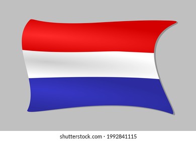 Vector del emblema de la bandera ondulante de los Países Bajos