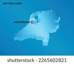 Netherlands 3D Isometric map with Capital Mark Amsterdam Vector Illustration Design