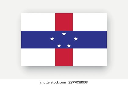 Netherlands Antilles .Detailed flag on white background. Vector illustration