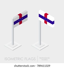 Netherlands Antilles flag 3d isometric style