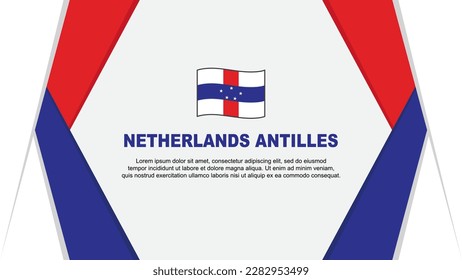 Plantilla de diseño de fondo abstracto de la bandera de las Antillas Neerlandesas. Ilustración de vectores de caricaturas del Día de la Independencia de las Antillas Neerlandesas. Antillas Neerlandesas Antecedentes