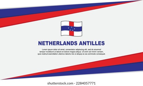 Plantilla de diseño de fondo abstracto de la bandera de las Antillas Neerlandesas. Ilustración de vectores de caricaturas del Día de la Independencia de las Antillas Neerlandesas. Diseño de Antillas Neerlandesas