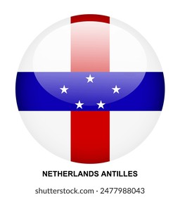 NETHERLANDS ANTILLES flag button on white background