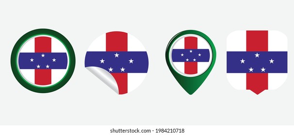 netherlands antilles flag. flat icon symbol vector illustration