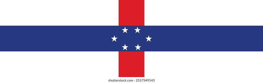 Netherlands Antilles flag long banner digital vector illustration