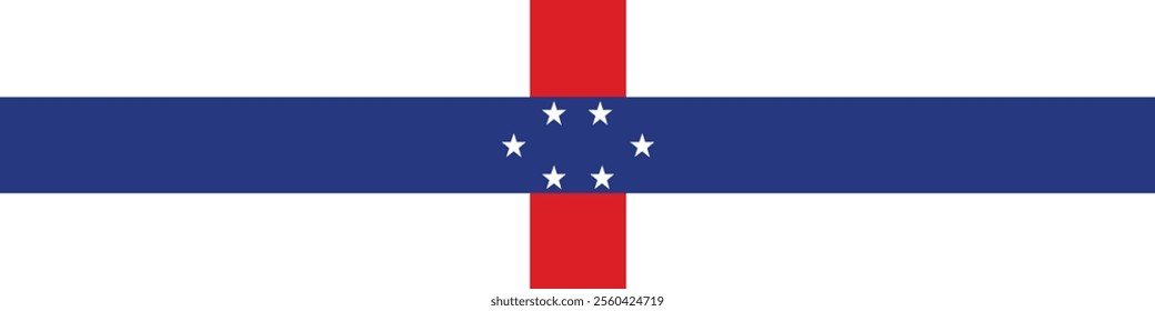 Netherlands Antilles flag long banner digital vector illustration