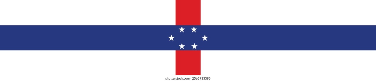 Netherlands Antilles flag long banner digital vector illustration