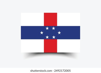 Netherlands Antilles flag. Flag of Netherlands Antilles. The official ratio. Flag icon. Standard color. Standard size. A rectangular flag. Computer illustration. Digital illustration. Vector illustrat