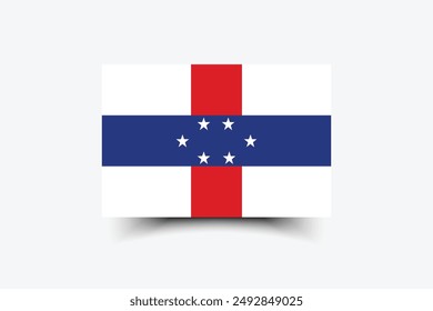 Netherlands Antilles flag. Flag of Netherlands Antilles. The official ratio. Flag icon. Standard color. Standard size. A rectangular flag. Computer illustration. Digital illustration. Vector illustrat