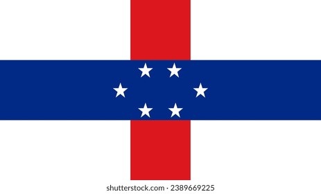 Bandera de las Antillas Neerlandesas. Bandera de las Antillas Neerlandesas. Gráficos vectores de bandera de las Antillas Neerlandesas