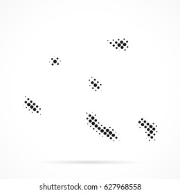 Netherlands Antilles map in halftone. Dotted illustration isolated on a white background. Vector illustration.