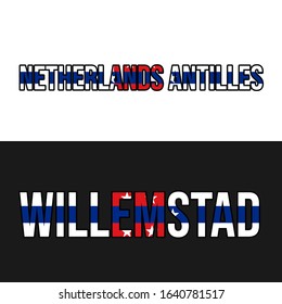 Netherlands Antilles typography design. Vector graphic. Identity of country. Flag design. World nation vector. Eps 10