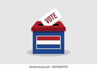 Holanda Boleta concepto de ilustración vectorial plana y minimalista. Votar Elecciones de Arte Conceptual.