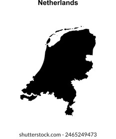 Netherlands blank outline map design