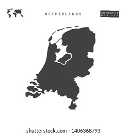 Netherlands Blank Vector Map Isolated on White Background. High-Detailed Black Silhouette Map of Holland.