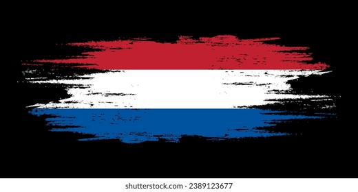 Netherlands brush flag, Netherlands flag brush watercolor flag design element