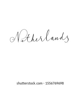 Netherlands calligraphic spelling of the word. vector