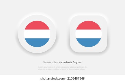 Netherlands circle button flag. National symbol icon in trendy neumorphic style Vector EPS 10