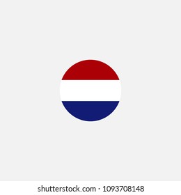 Netherlands Circle Flag Vector Illustration