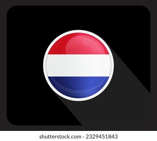 Netherlands Circle Glossy Pride Flag Icon

