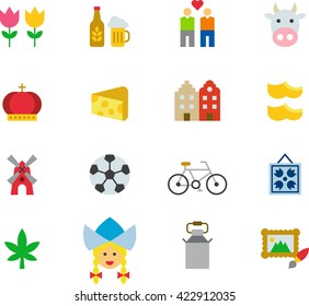 NETHERLANDS colored flat icons