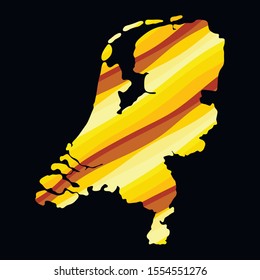 Netherlands  colorful vector map silhouette