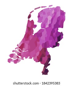 Netherlands colorful vector map silhouette