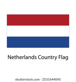 Netherlands Country Flag hand drawing illustration vector based drawing