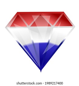 Netherlands country flag vector in diamond shape