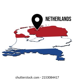 Netherlands country map flag Perfect to used for infographic
