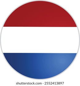 Países Bajos Country Vector de Bandera Redonda