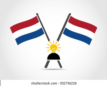Netherlands Crossed Flag Emblem Idea
