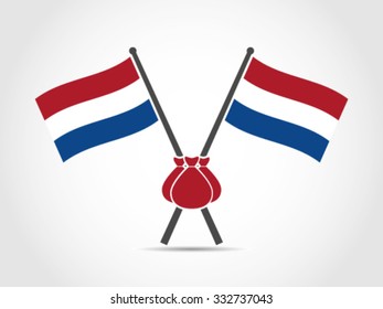 Netherlands Crossed Flag Emblem Wealth