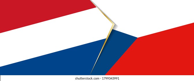 Netherlands and Czech Republic flags, two vector flags symbol of relationship or confrontation.