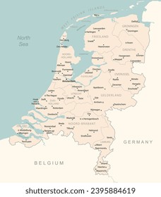 Netherlands - detailed map with administrative divisions country. Vector illustration