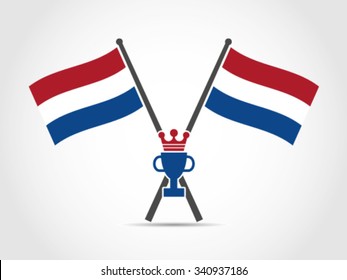 Netherlands Emblem Flag Trophy